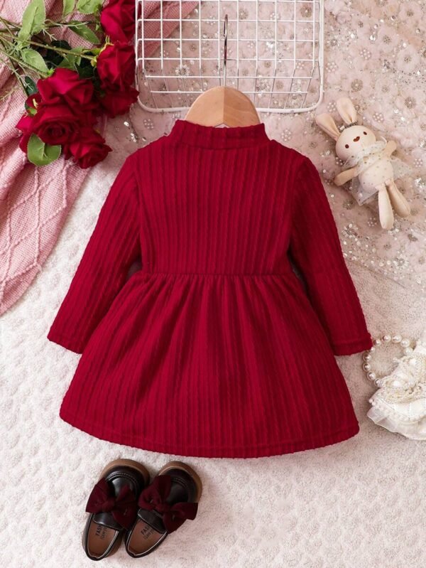 Bebé Chicas Vestido jacquard tejido manga larga - Imagen 2