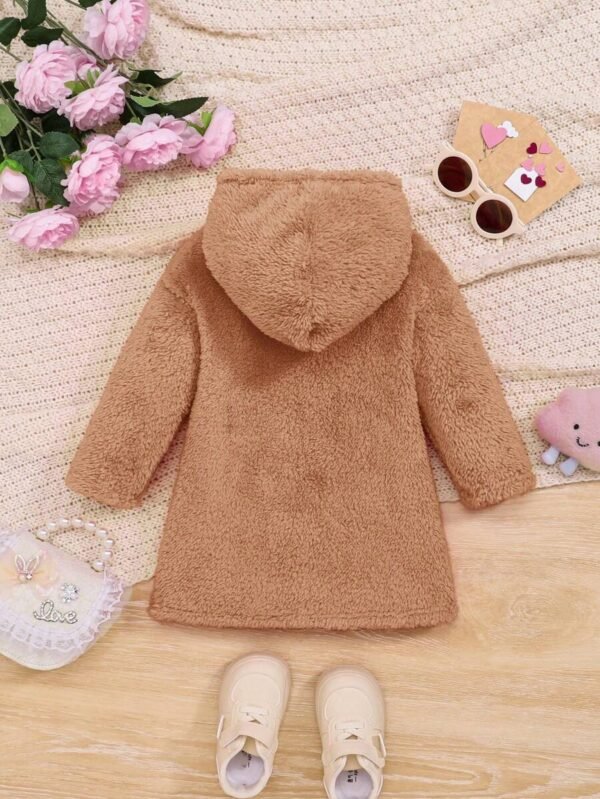 Vestido Casual Con Capucha De Felpa Para Niña De Bebé - Imagen 2