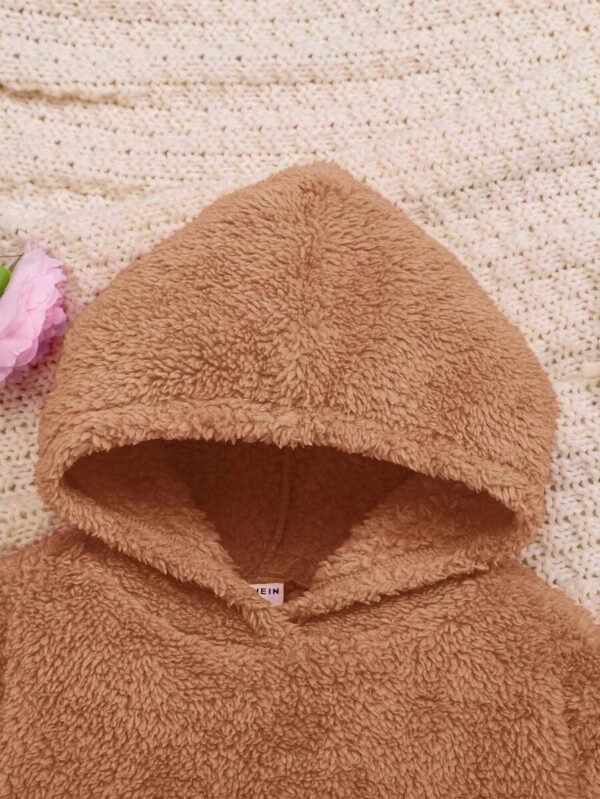 Vestido Casual Con Capucha De Felpa Para Niña De Bebé - Imagen 3