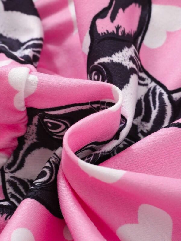 Vestido Rosa Dulce Para Niñas Con Precioso Estampado De Perros - Imagen 3