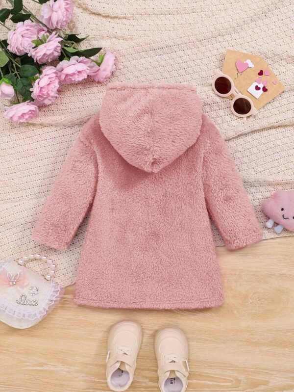 Vestido Casual Con Capucha De Felpa Para Niña De Bebé - Imagen 2