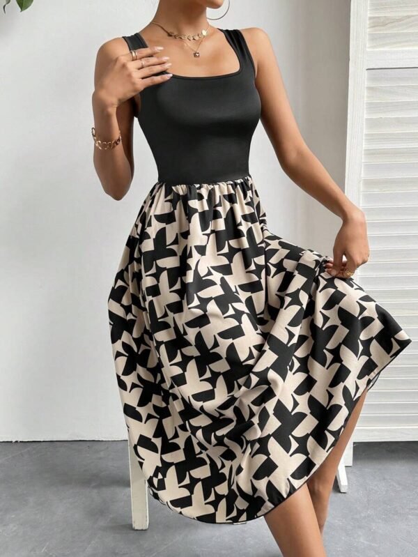 Vestido Sin Mangas Estampado Patchwork - Imagen 3