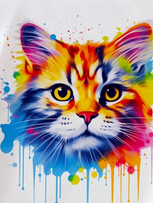Camiseta De Manga Corta Con Estampado De Gato - Imagen 3