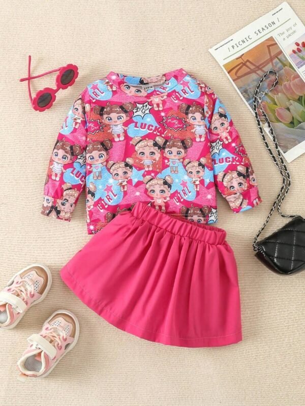 Conjunto De Sudadera Y Falda Plisada De Moda Para Bebés Niñas