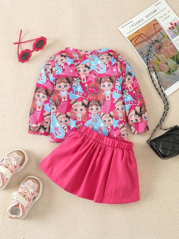 Conjunto De Sudadera Y Falda Plisada De Moda Para Bebés Niñas - Imagen 2