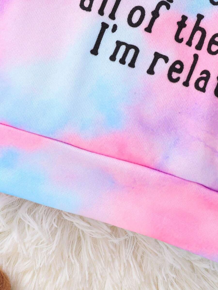 Sudadera Con Capucha Informal Para Niñas Con Letras Impresas - Imagen 3