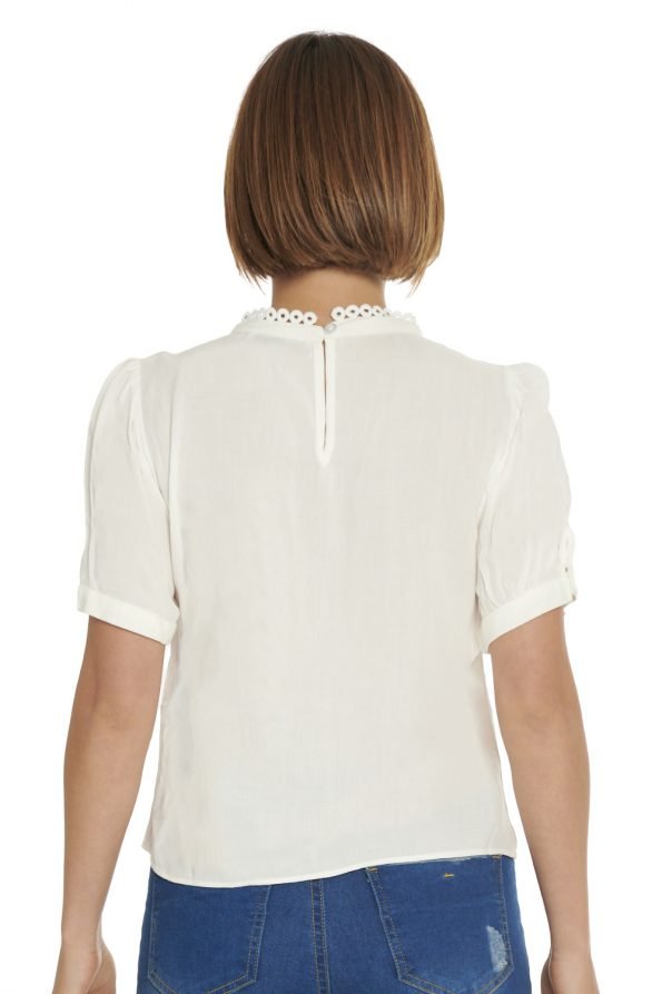 BLUSA CROCHET MANGA GLOBO - Imagen 2