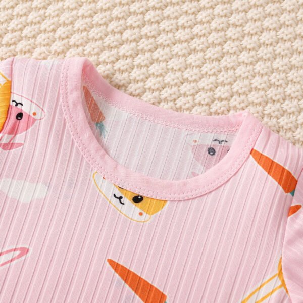 Camiseta de manga corta con estampado de dibujos animados para niña - Imagen 3