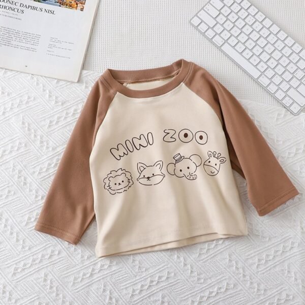 Camisa de fondo para niños, camiseta de manga larga, cálida