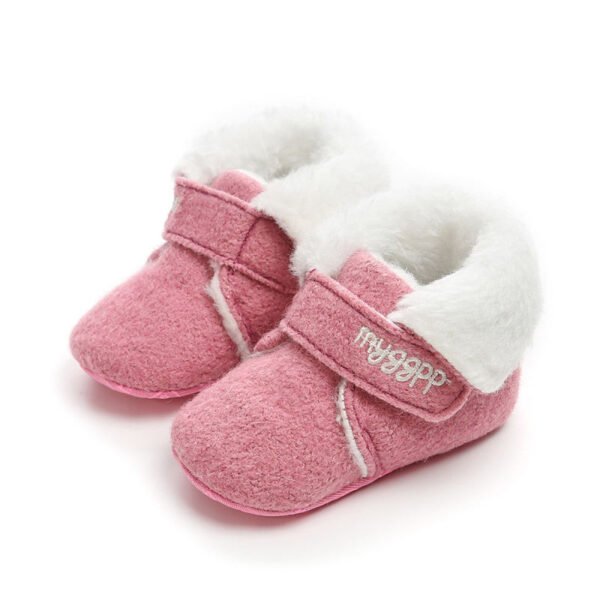Zapatos de algodón de felpa de color sólido para bebé