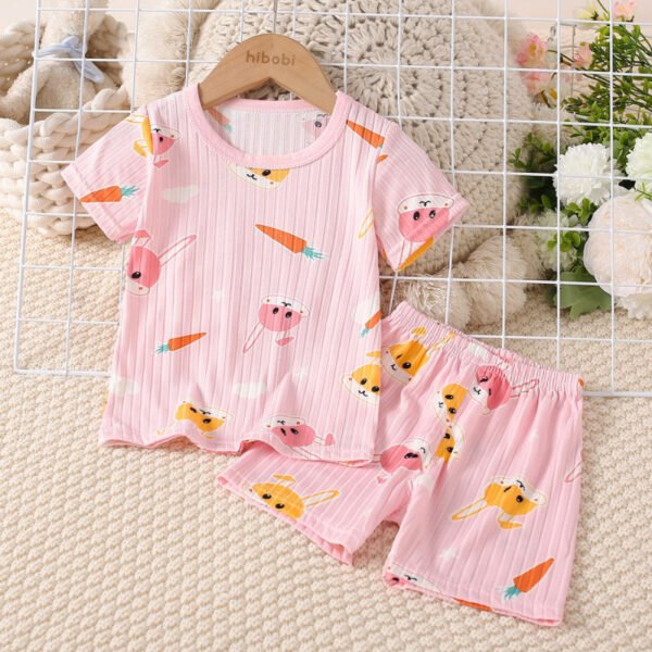 Camiseta de manga corta con estampado de dibujos animados para niña