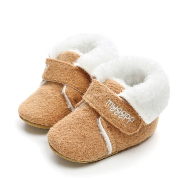 Zapatos de algodón de felpa de color sólido para bebé