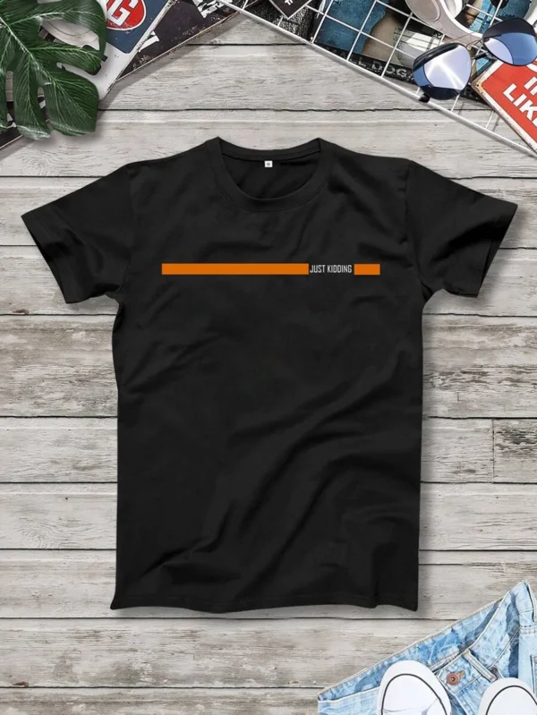 Camiseta panel en contraste con estampado de letra