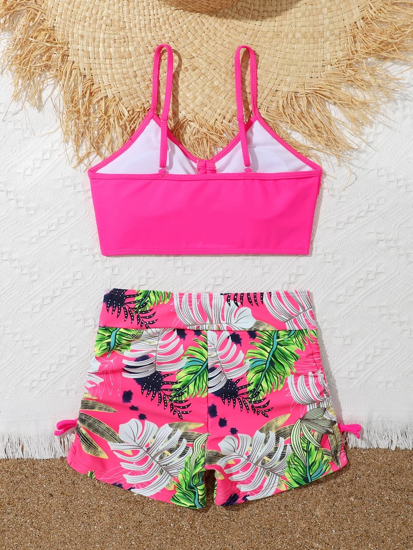Traje De Baño De Bikini Preadolescentes Con Estampado Tropical - Imagen 4