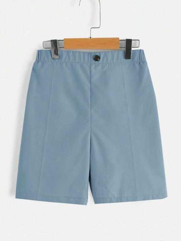 Pantalones Cortos Casuales Con Botones En La Parte Delantera De Color Sólido
