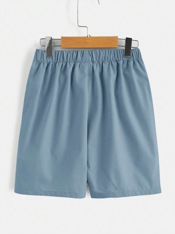 Pantalones Cortos Casuales Con Botones En La Parte Delantera De Color Sólido - Imagen 2