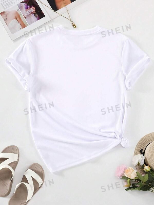 Camiseta con estampado floral con slogan - Imagen 2