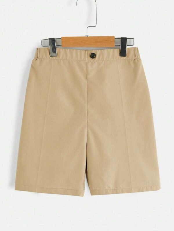 Pantalones Cortos Casuales Con Botones En La Parte Delantera De Color Sólido