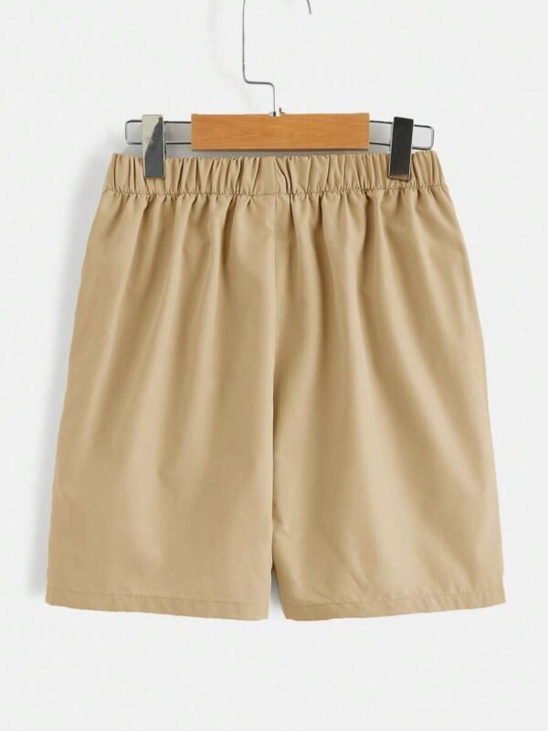 Pantalones Cortos Casuales Con Botones En La Parte Delantera De Color Sólido - Imagen 2