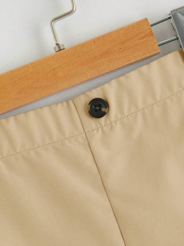 Pantalones Cortos Casuales Con Botones En La Parte Delantera De Color Sólido - Imagen 3