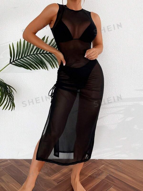 Bañador bikini triángulo halter con cover up - Imagen 3