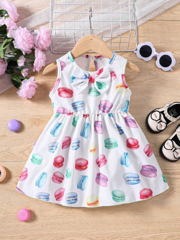 Vestido Sin Mangas Para Bebé Niña Con Decoración De Lazo