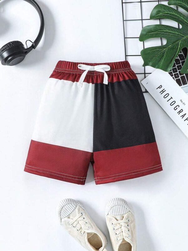 Pantalones Cortos Informales Para Niños Pequeños Con Bloques De Color