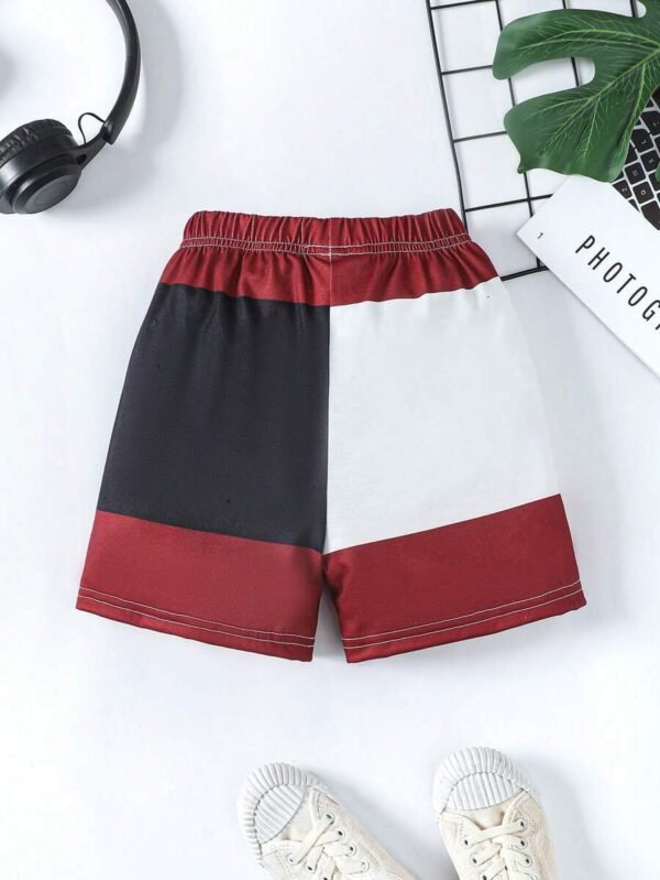 Pantalones Cortos Informales Para Niños Pequeños Con Bloques De Color - Imagen 2