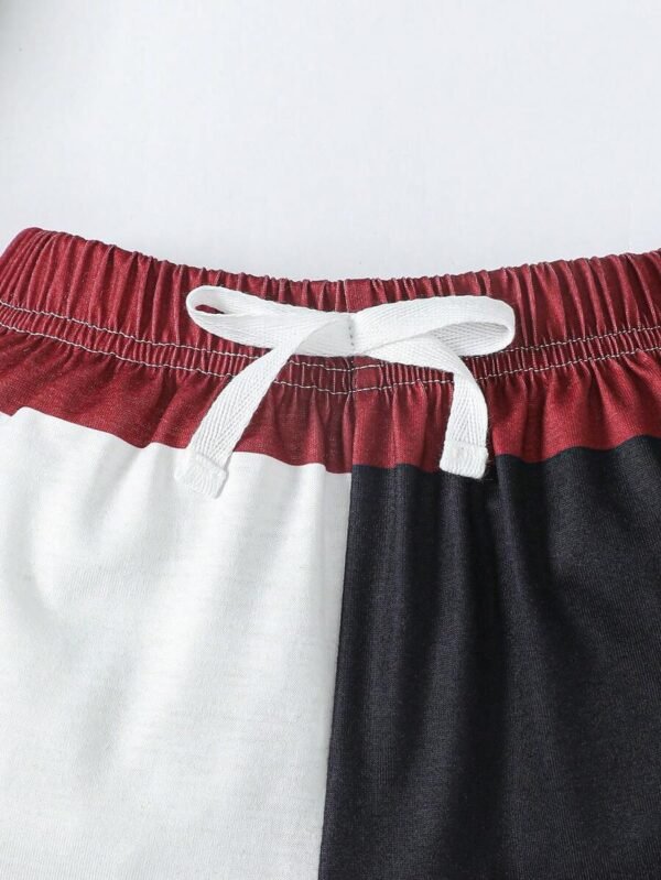 Pantalones Cortos Informales Para Niños Pequeños Con Bloques De Color - Imagen 3