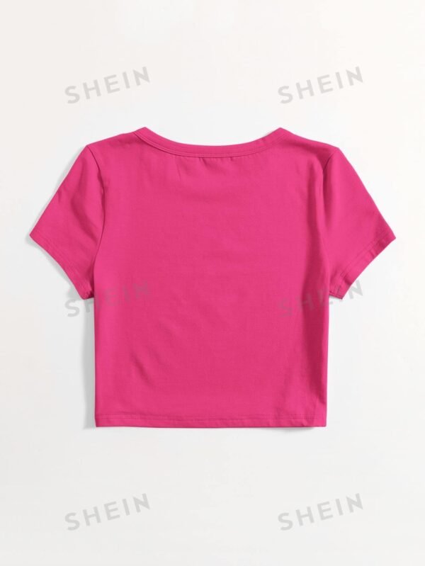 Camiseta Roja Tejida Sólida Jaspeada - Imagen 2