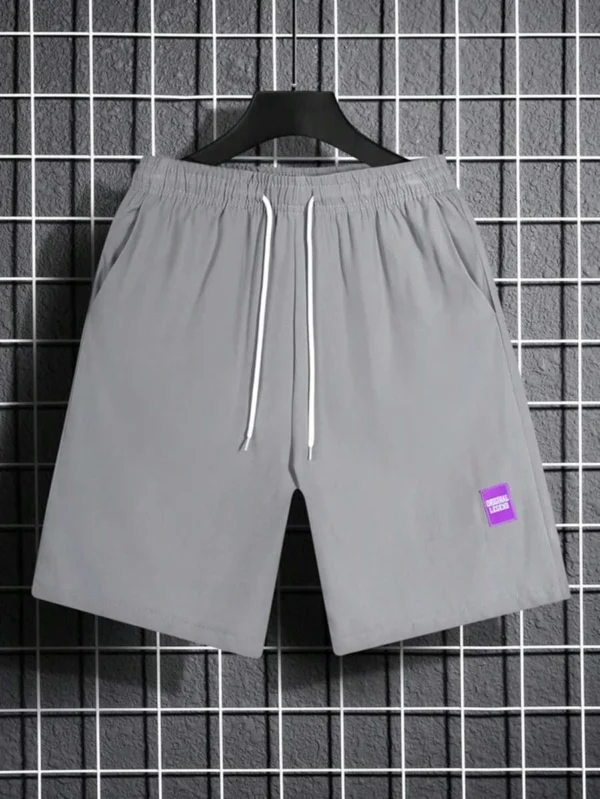 Pantalones Cortos Holgados Con Diseño De Letras De Patchwork