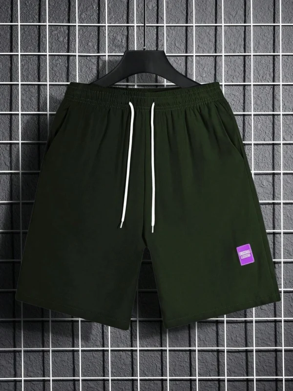 Pantalones Cortos Holgados Con Diseño De Letras De Patchwork