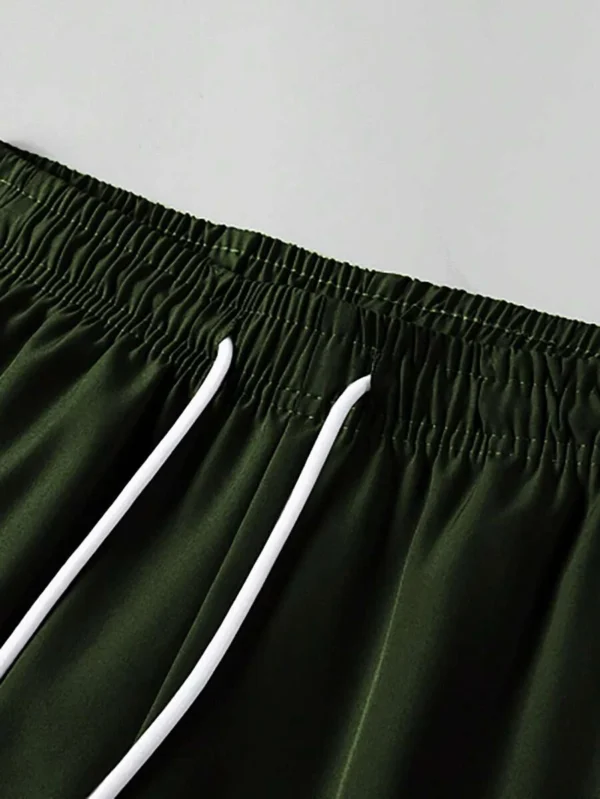 Pantalones Cortos Holgados Con Diseño De Letras De Patchwork - Imagen 3