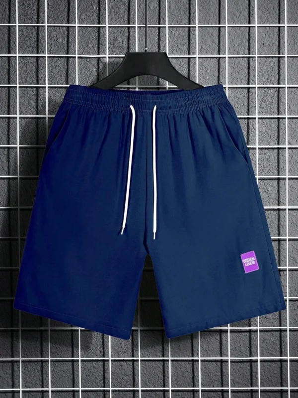 Pantalones Cortos Holgados Con Diseño De Letras De Patchwork