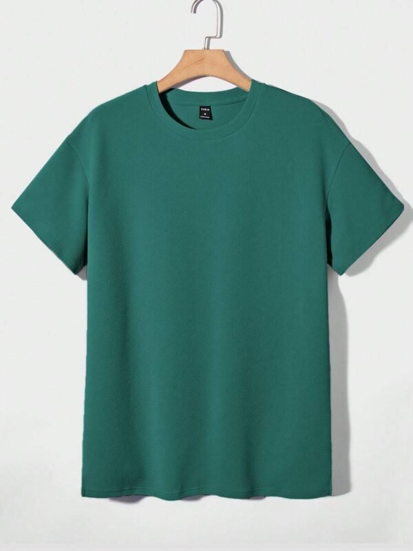 Camiseta Holgada De Hombros Caídos Para Hombre En Color Sólido - Imagen 3