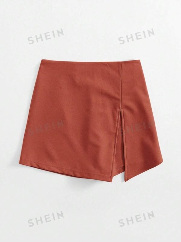 Skort bajo con abertura de cintura elástica - Imagen 3