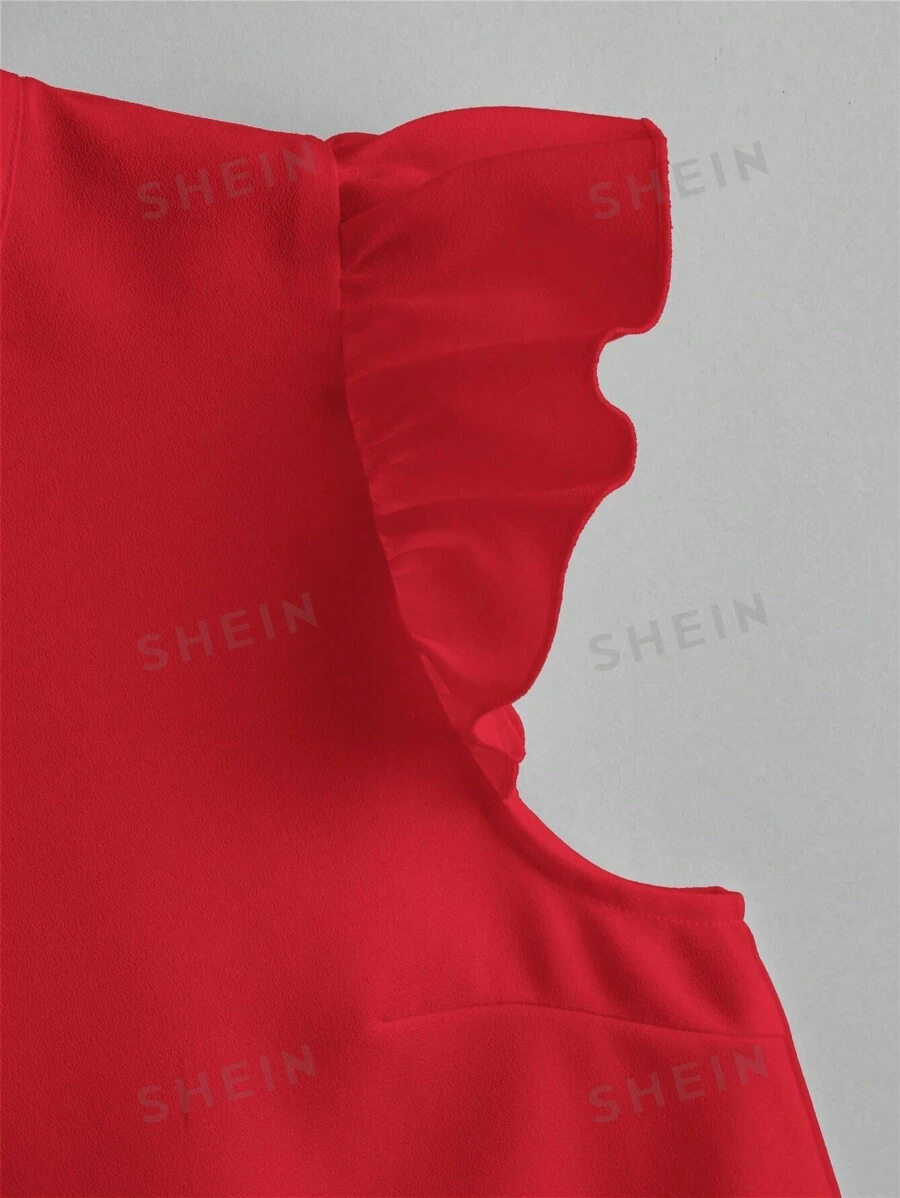 Top ribete con fruncido cortado láser ribete en abanico - Imagen 3