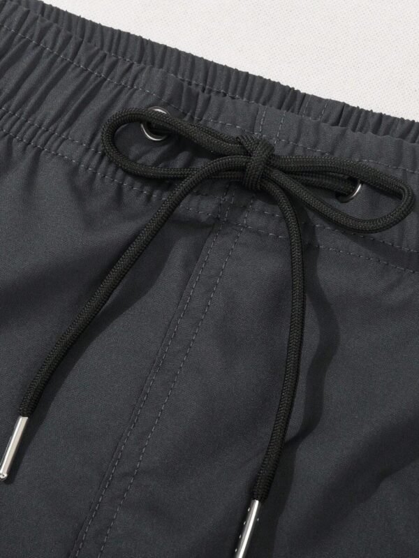 Hombres Shorts de natación de cintura con cordón con bolsillo lateral con solapa - Imagen 3