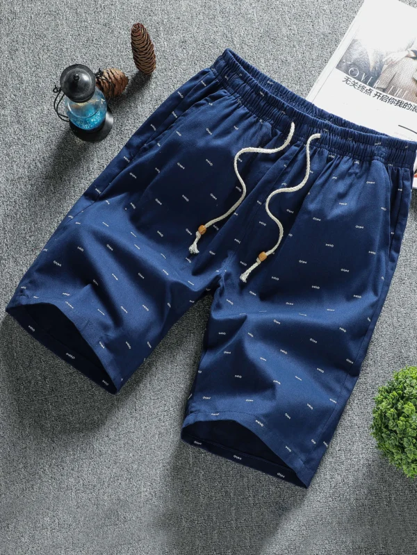 Short Con Cordón Con Estampado Completo Para Hombre