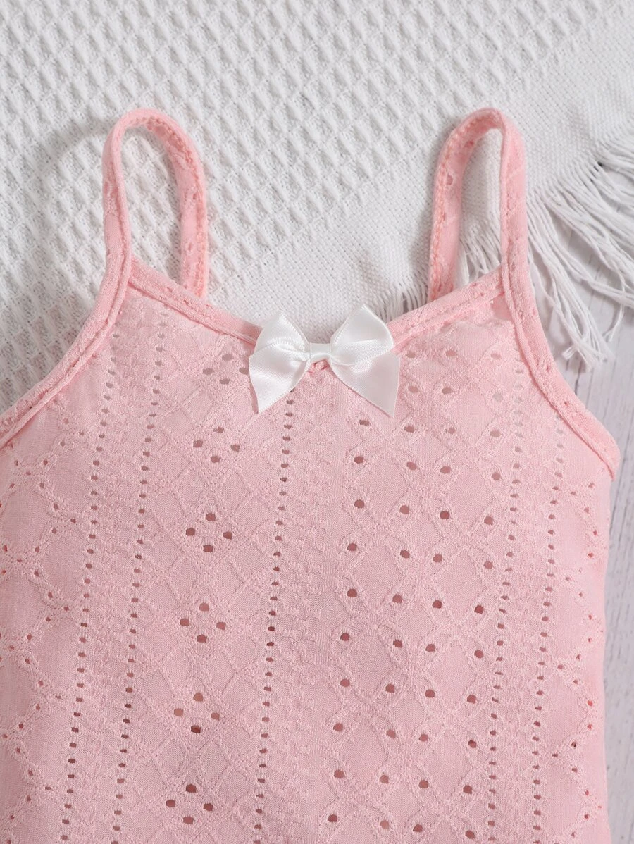 Body de tirantes con lazo frontal para niña pequeña - Imagen 3
