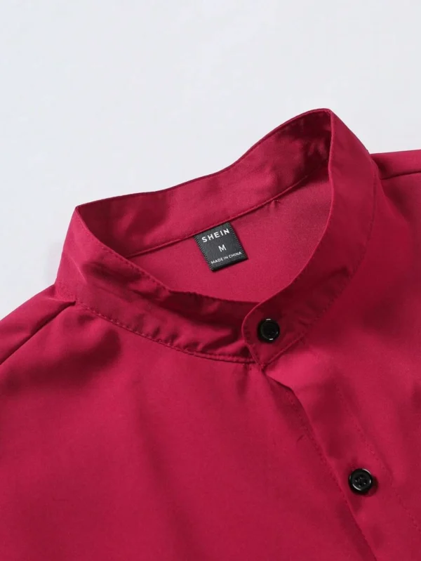 Camisa de cuello alto con botón - Imagen 3