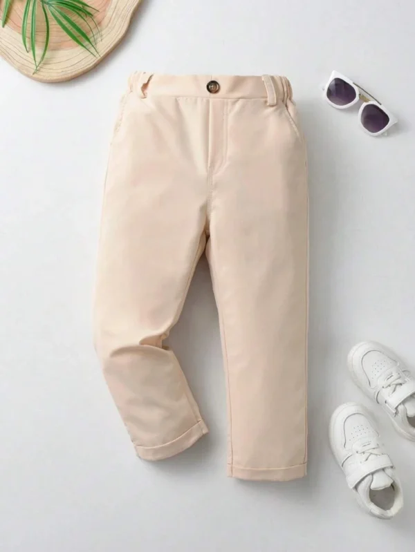 Pantalones Rectos Lisos Para Niños