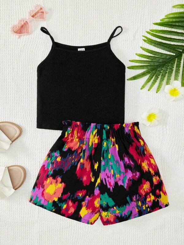 Chicas unicolor Top de tirantes & de tie dye Shorts