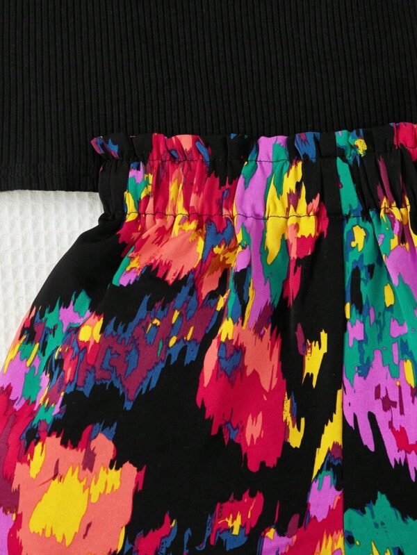 Chicas unicolor Top de tirantes & de tie dye Shorts - Imagen 3
