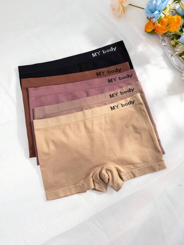 5 piezas Boyshorts con estampado de letra - Imagen 3