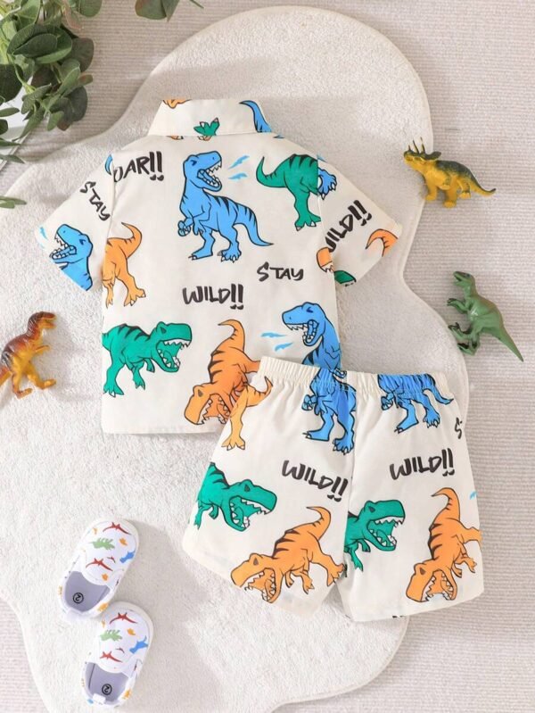 Camisa Y Shorts De Bebé Con Impresión De Dinosaurio Para Niño - Imagen 2