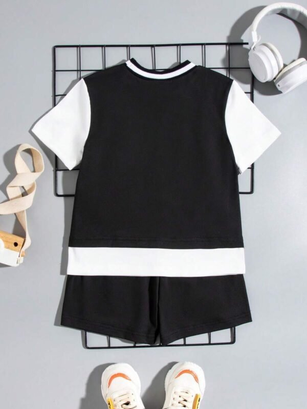Conjunto De Camiseta Y Pantalón Corto 2 En 1 Con Estilo De Baloncesto - Imagen 2