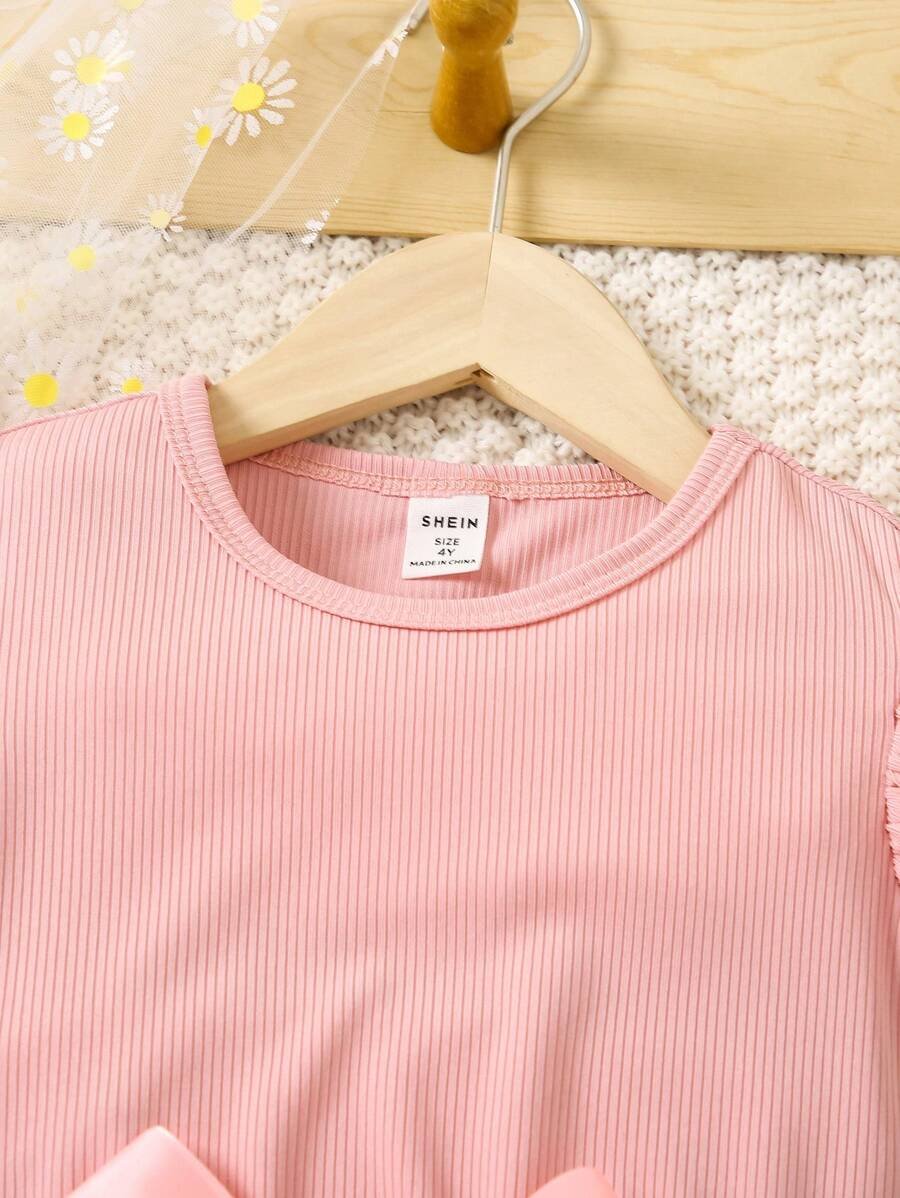 Vestido De Manga Corta Con Estampado Floral Y Cinturón - Imagen 3