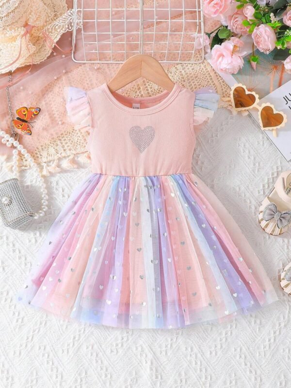 Nuevo Vestido De Princesa Con Malla Gradiente, Dobladillo Con Volantes