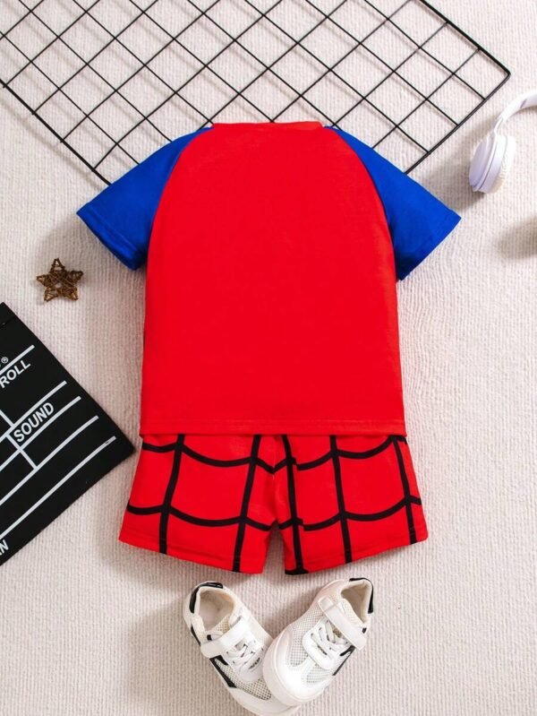 Conjunto De Dos Piezas Para Joven Con Bloqueo De Colores E Impresión De Telaraña - Imagen 2